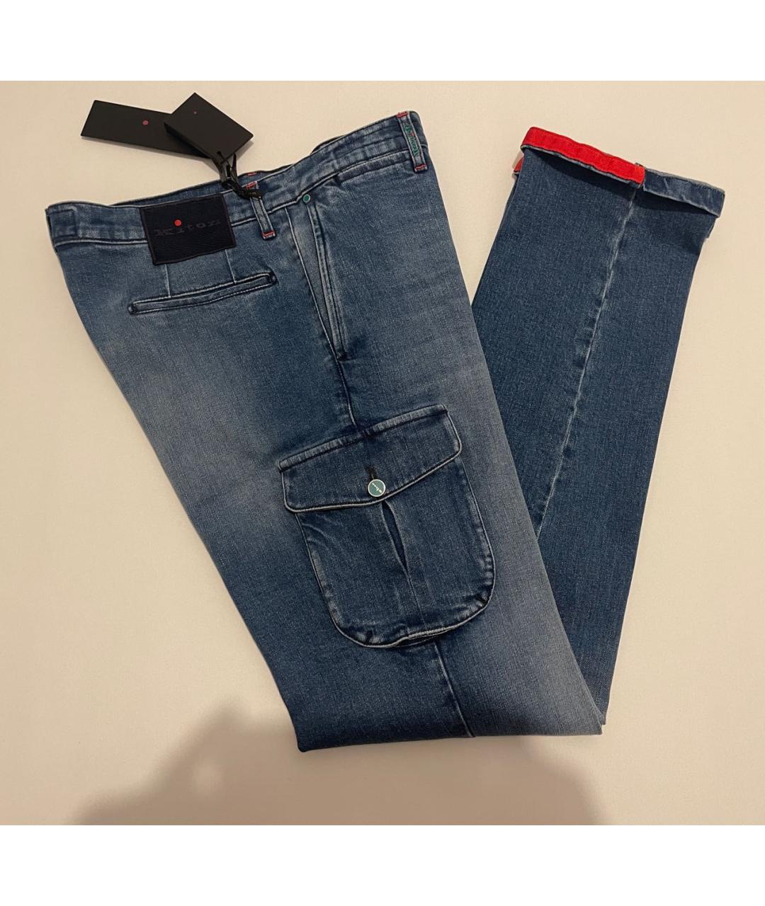 KITON Синие хлопко-эластановые джинсы, фото 3