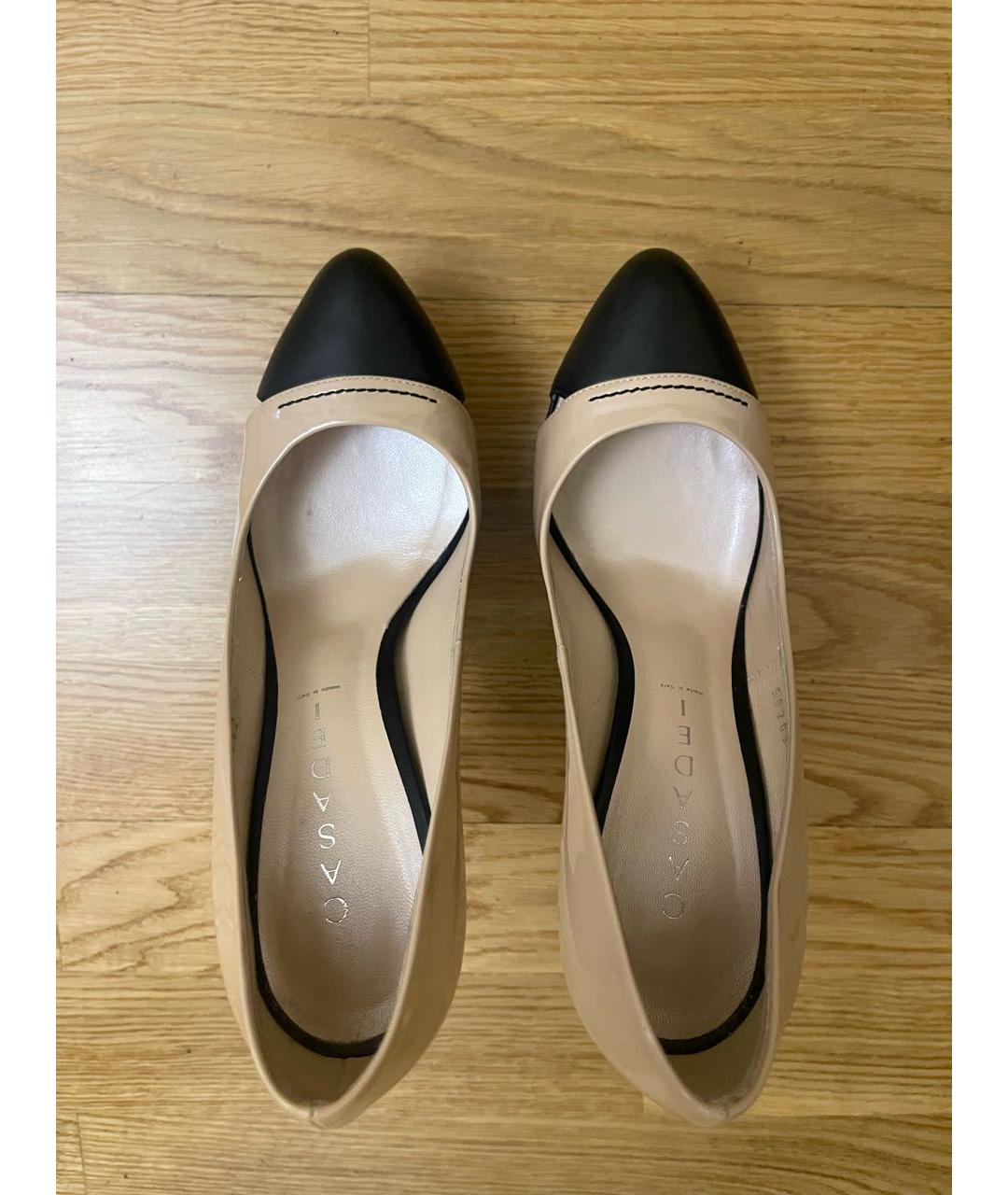 CASADEI Бежевые туфли из лакированной кожи, фото 3