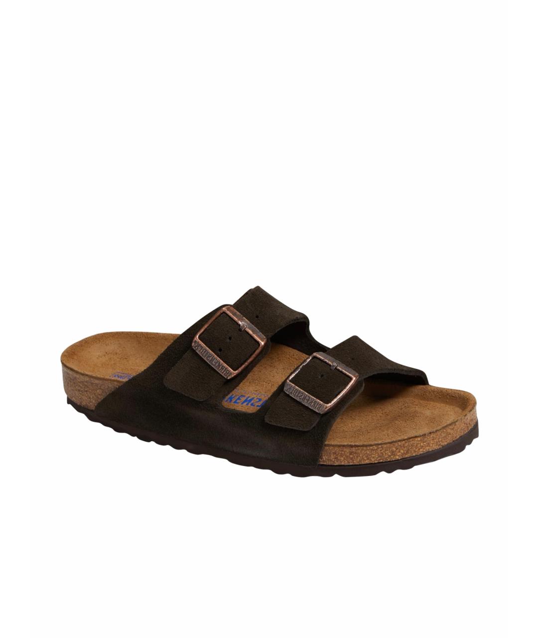 BIRKENSTOCK Коричневые замшевые сандалии, фото 1