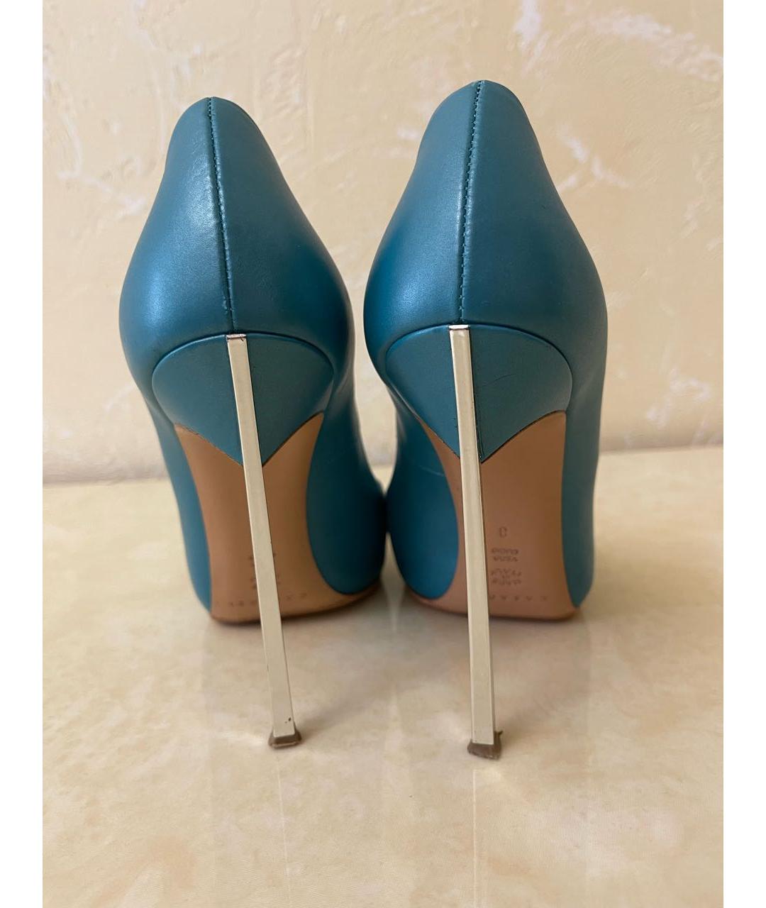 CASADEI Бирюзовые кожаные туфли, фото 4