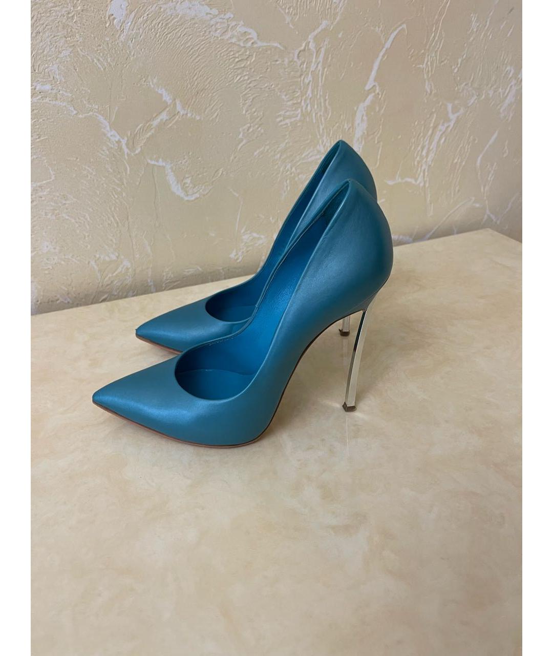 CASADEI Бирюзовые кожаные туфли, фото 5
