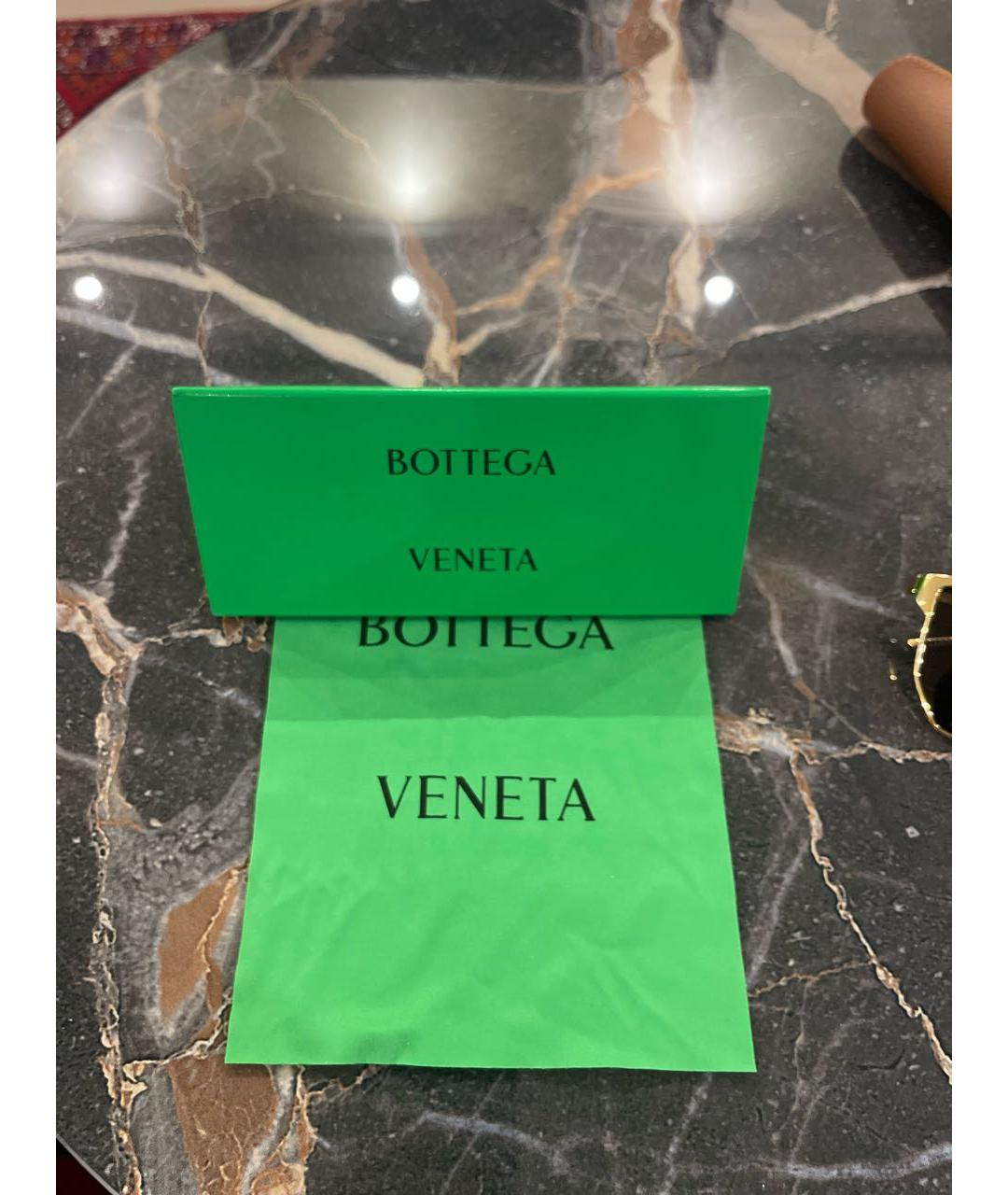 BOTTEGA VENETA Золотые металлические солнцезащитные очки, фото 4