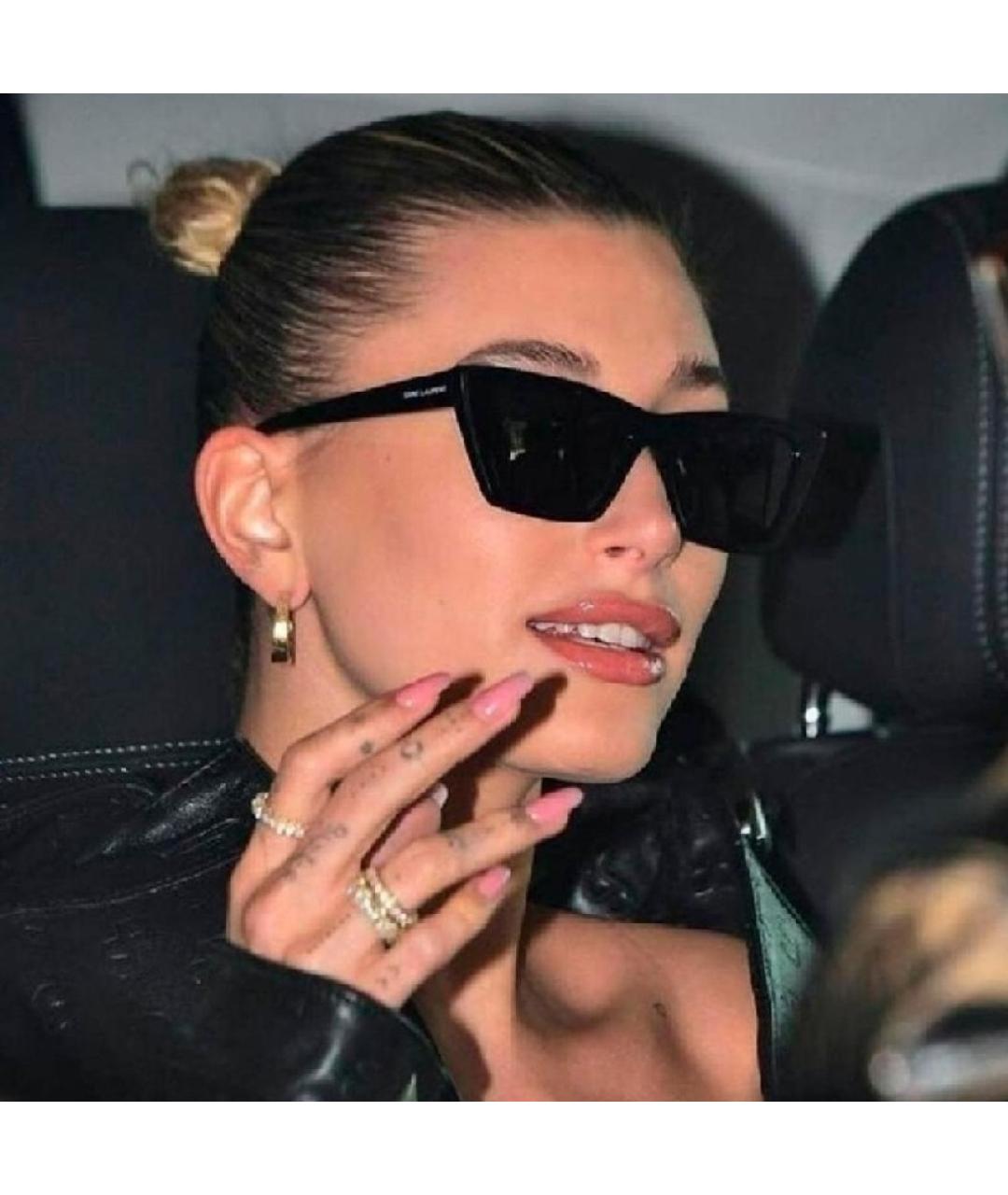 SAINT LAURENT Черные пластиковые солнцезащитные очки, фото 4