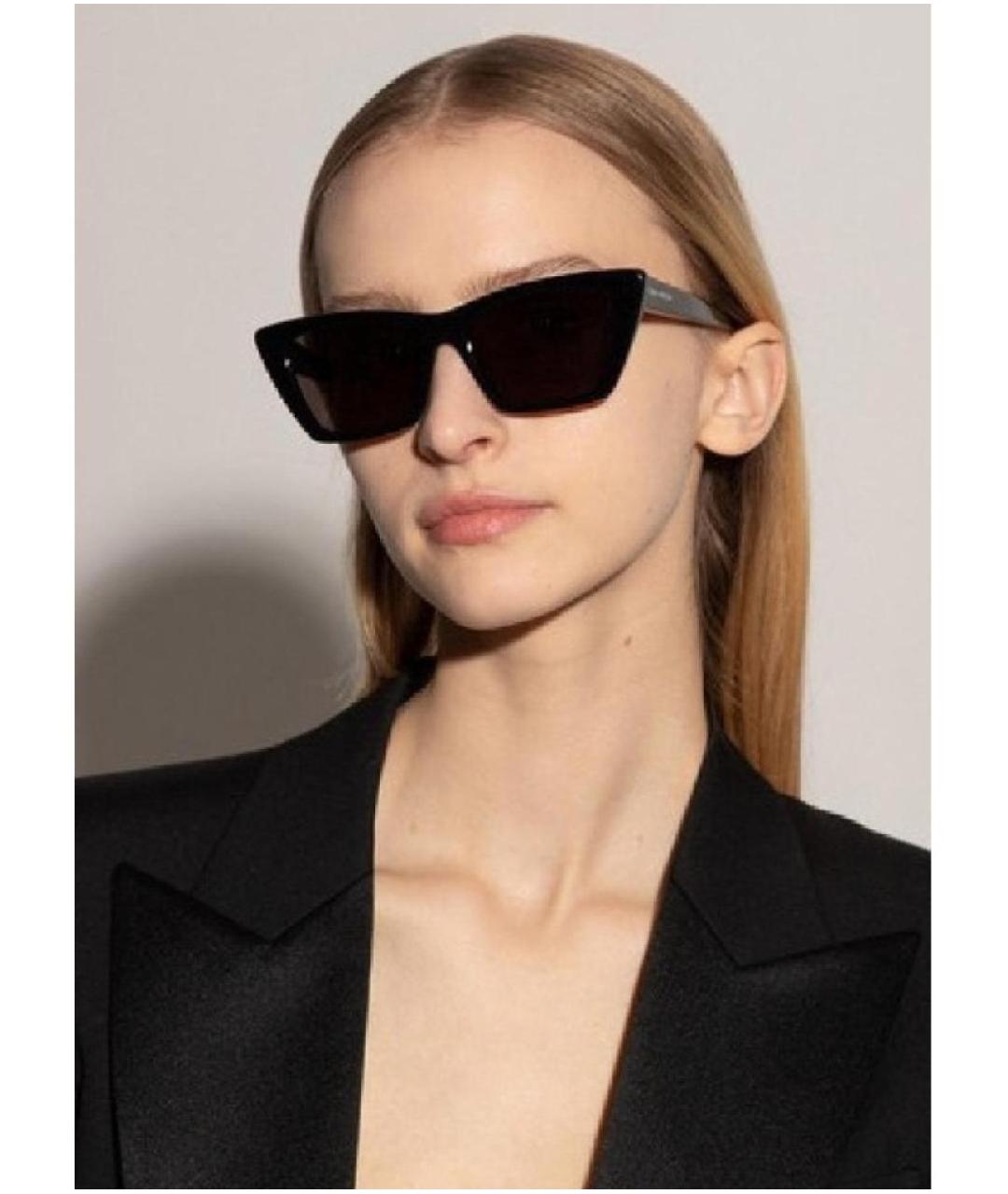 SAINT LAURENT Черные пластиковые солнцезащитные очки, фото 9