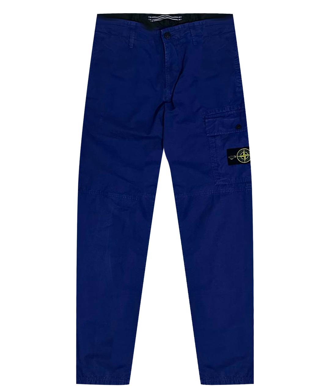 STONE ISLAND Синие хлопковые повседневные брюки, фото 1