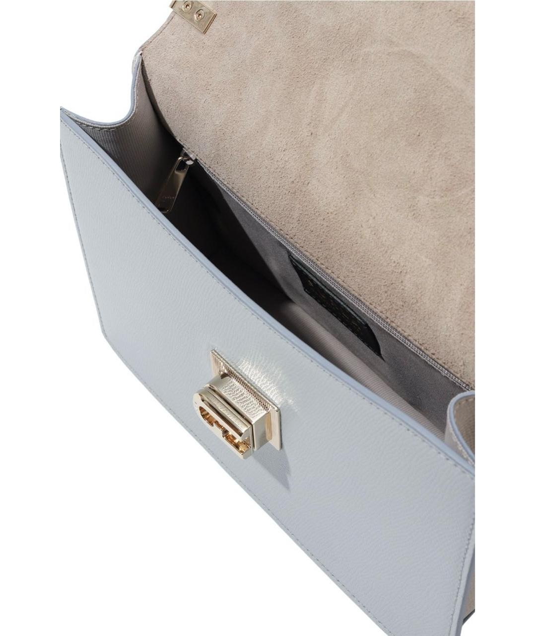 FURLA Голубая кожаная сумка через плечо, фото 4