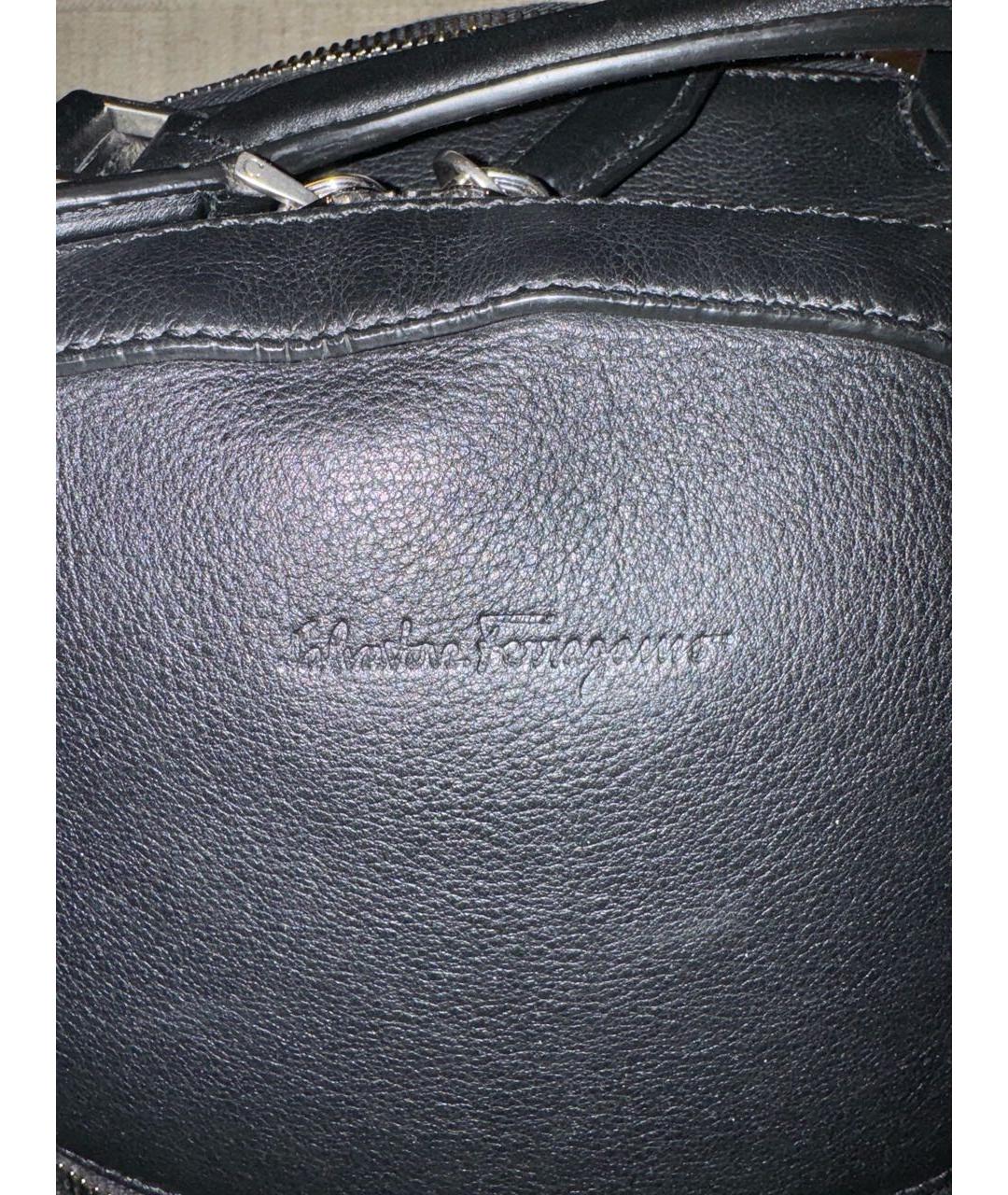 SALVATORE FERRAGAMO Черный кожаный рюкзак, фото 7