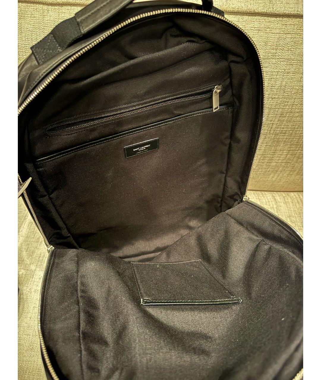 SAINT LAURENT Черный кожаный рюкзак, фото 4