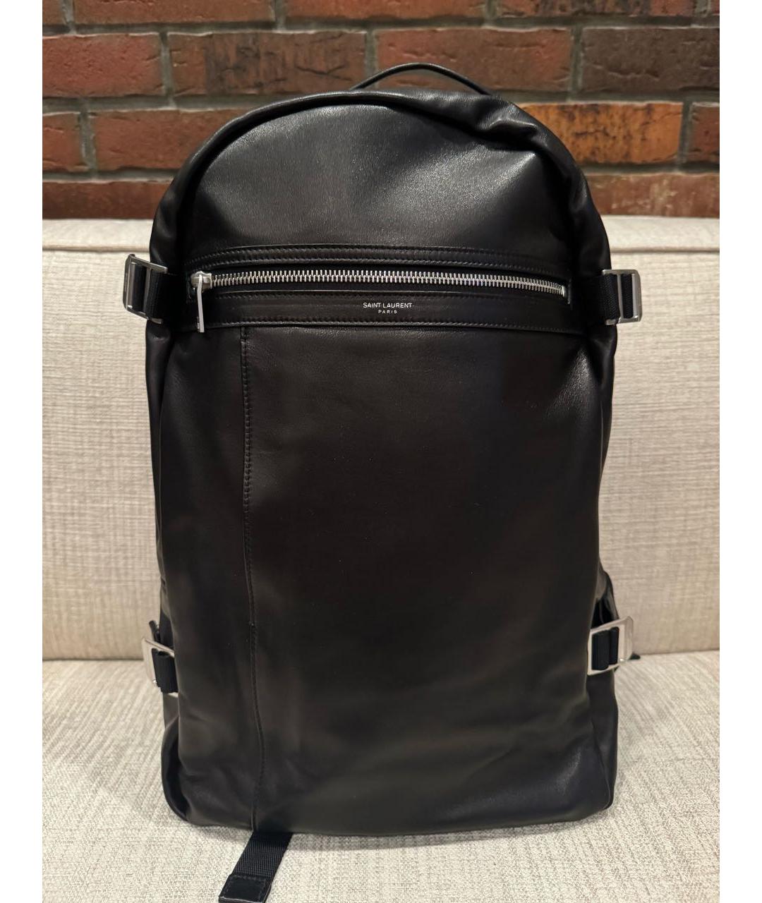 SAINT LAURENT Черный кожаный рюкзак, фото 8