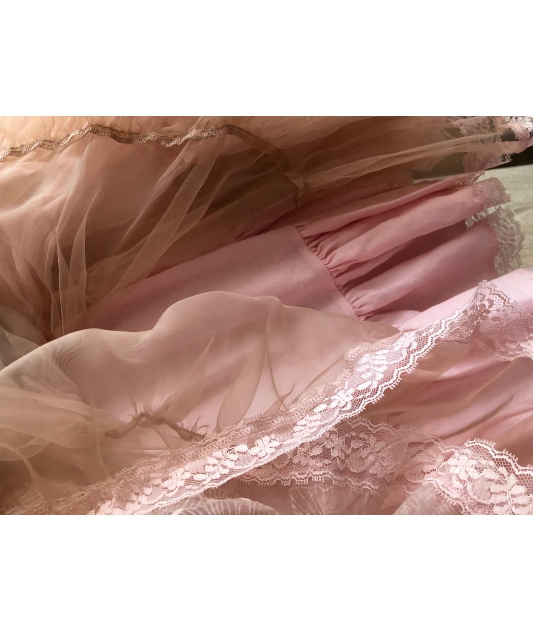 RED VALENTINO Розовое шелковое коктейльное платье, фото 4