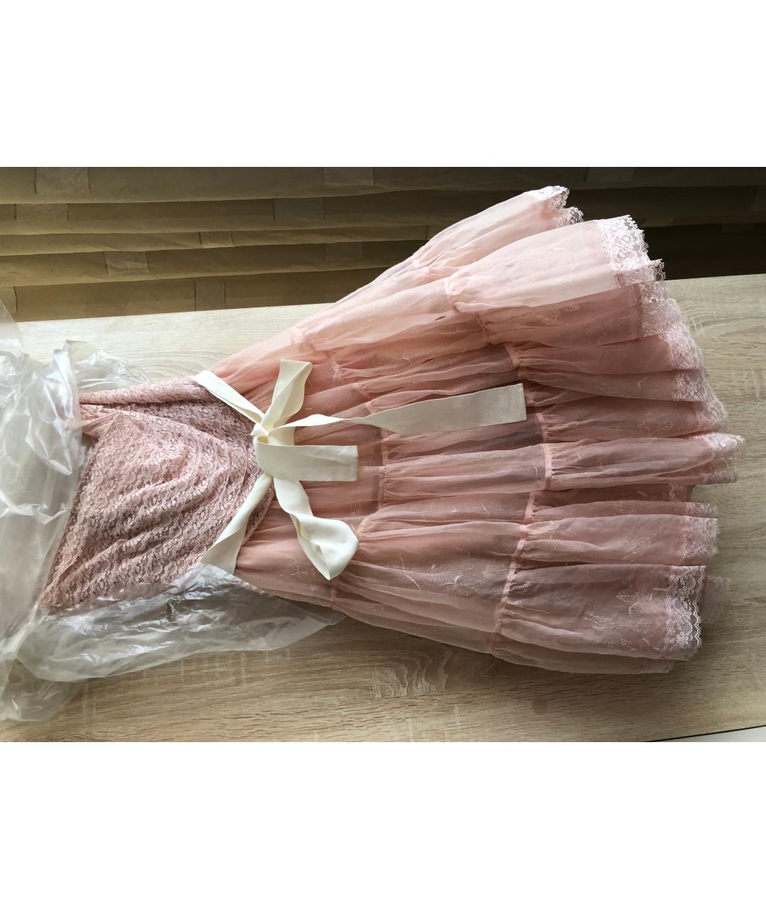 RED VALENTINO Розовое шелковое коктейльное платье, фото 8