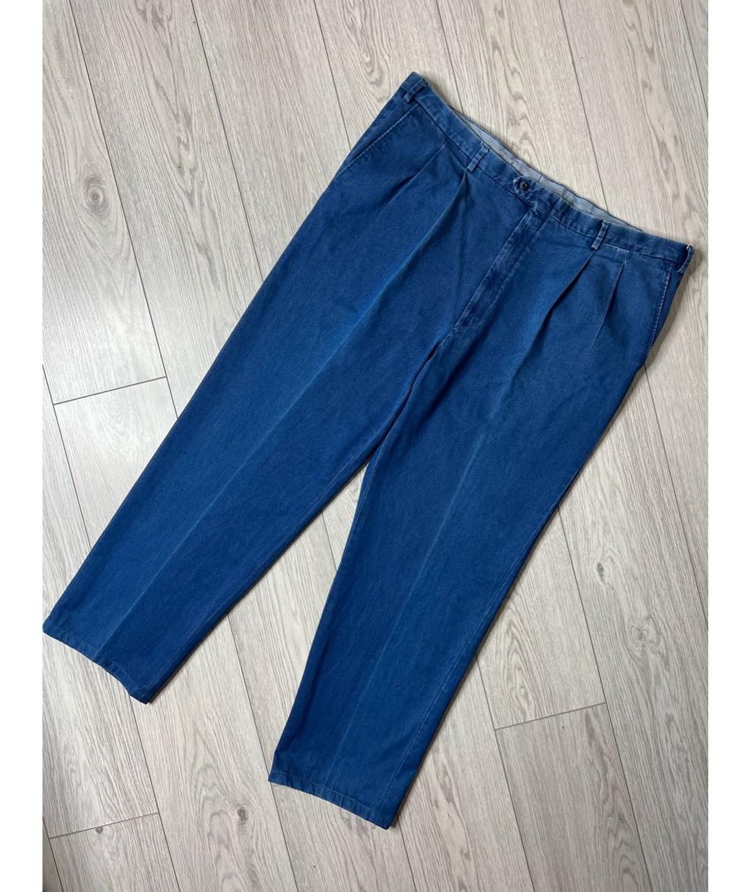 BRIONI Синие хлопковые прямые джинсы, фото 8