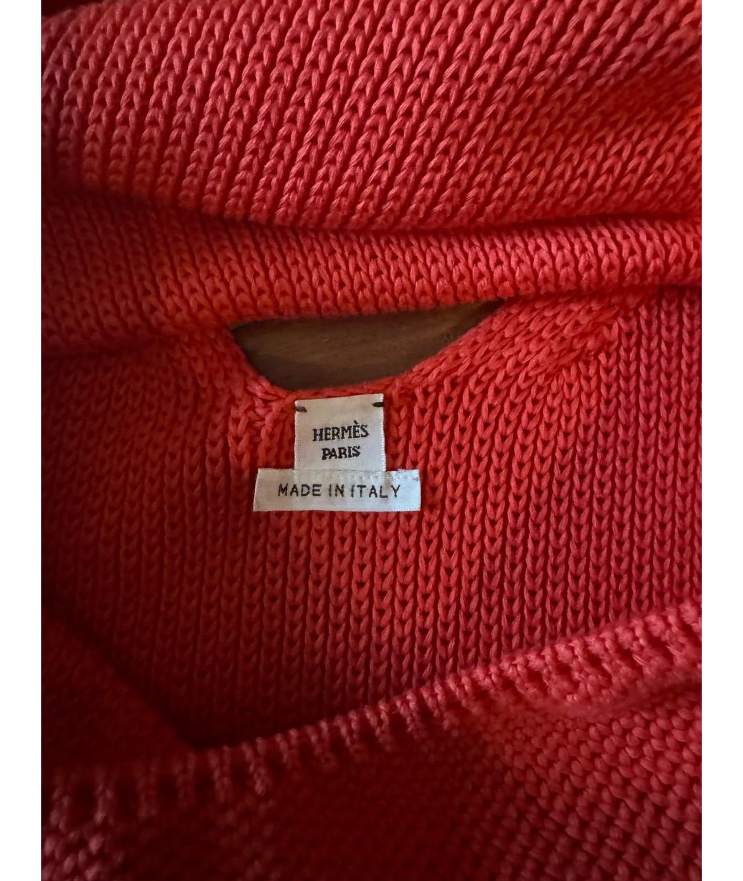 HERMES PRE-OWNED Оранжевый хлопковый джемпер / свитер, фото 3