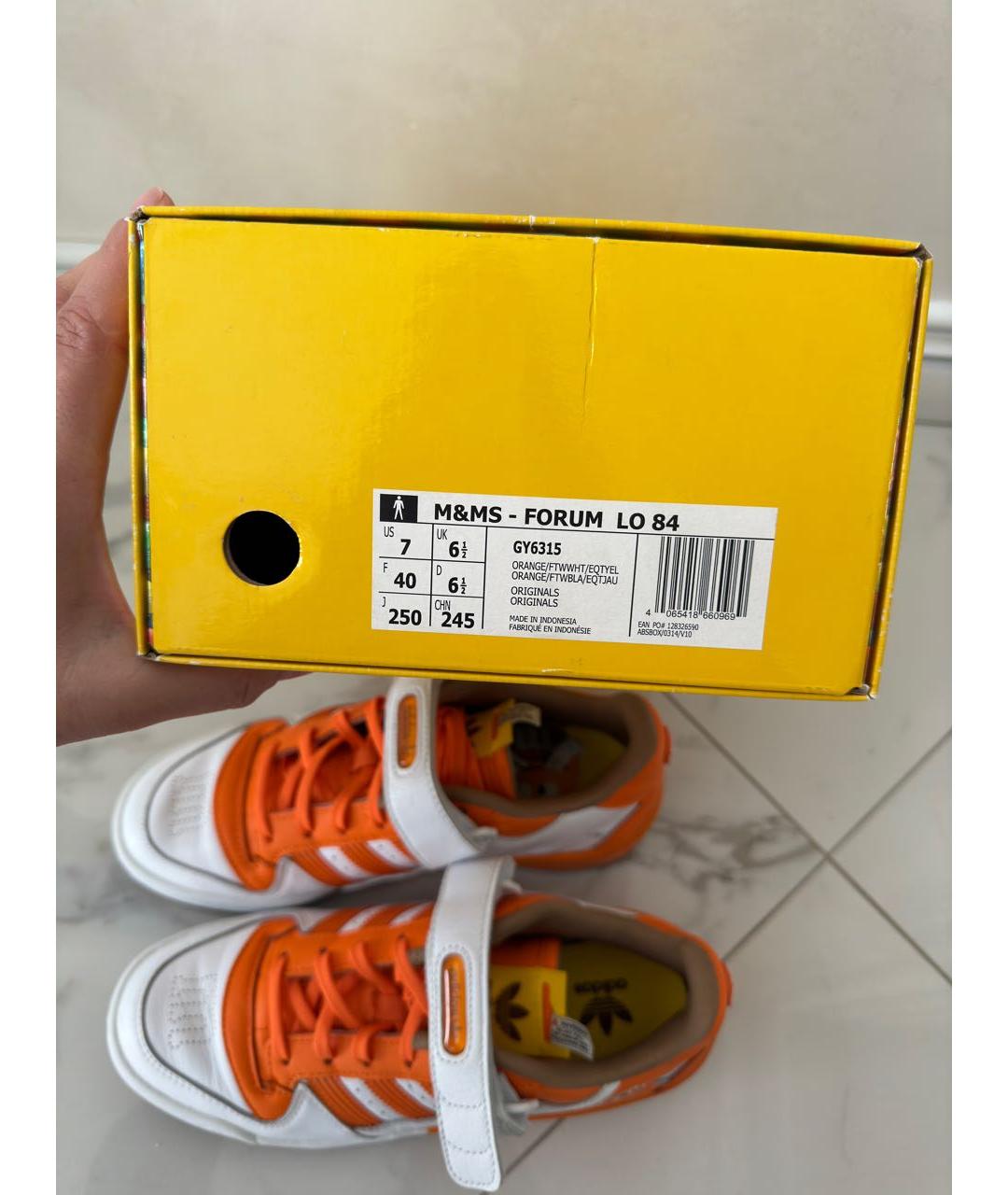 ADIDAS Оранжевое кожаные кроссовки, фото 7