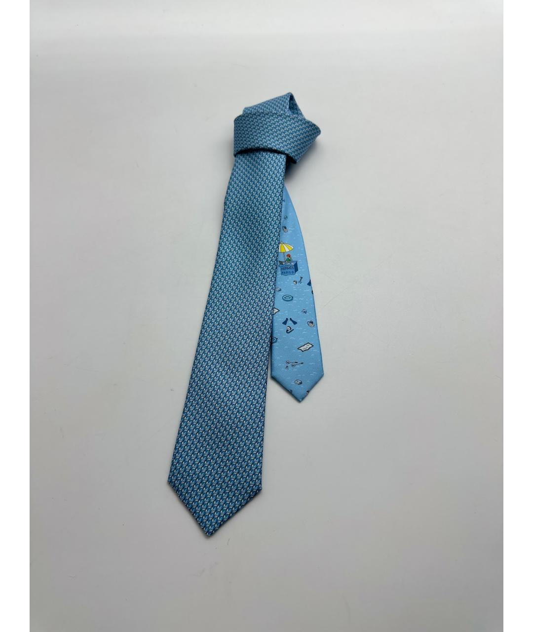 HERMES PRE-OWNED Голубой шелковый галстук, фото 5