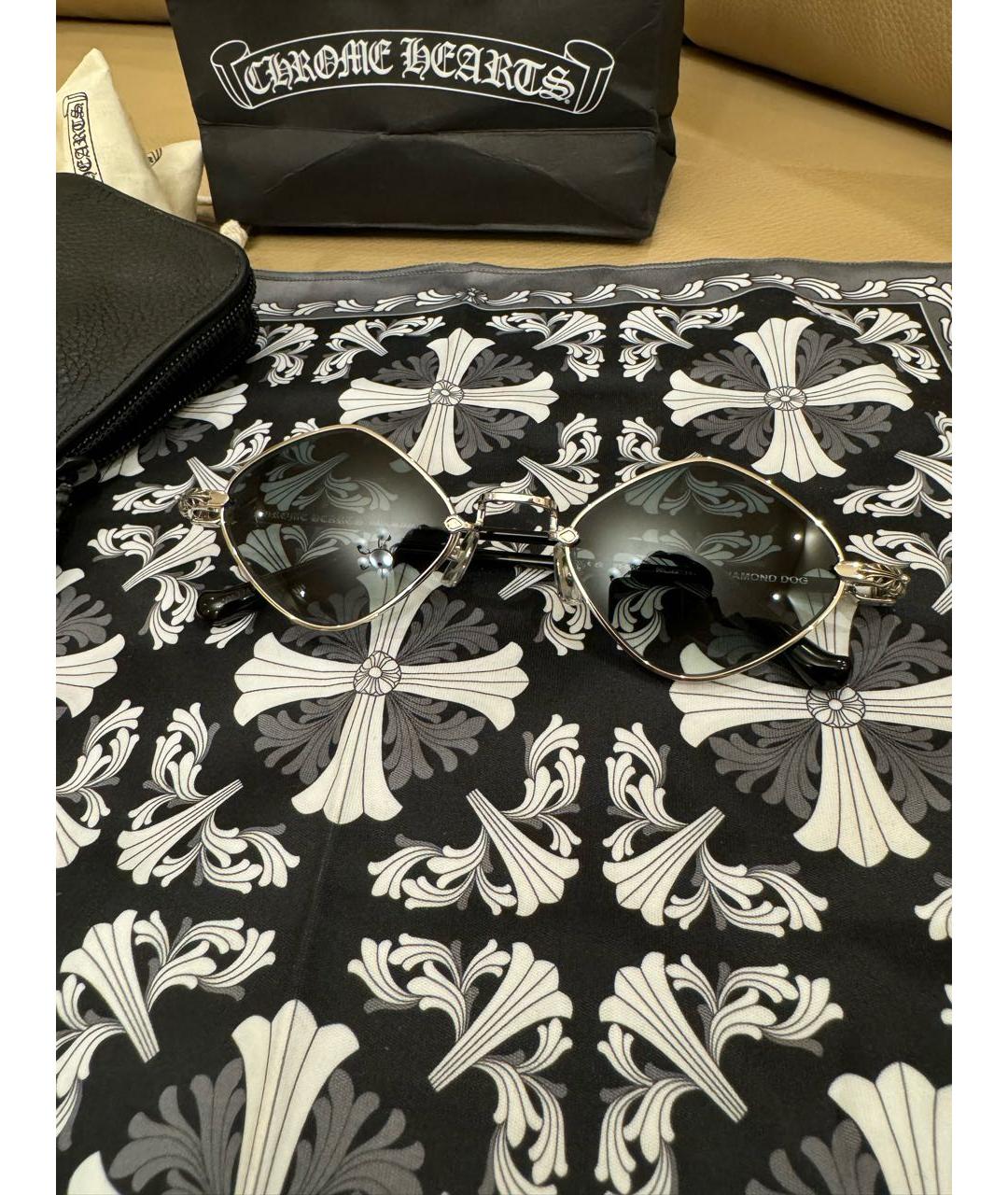CHROME HEARTS Черные пластиковые солнцезащитные очки, фото 3