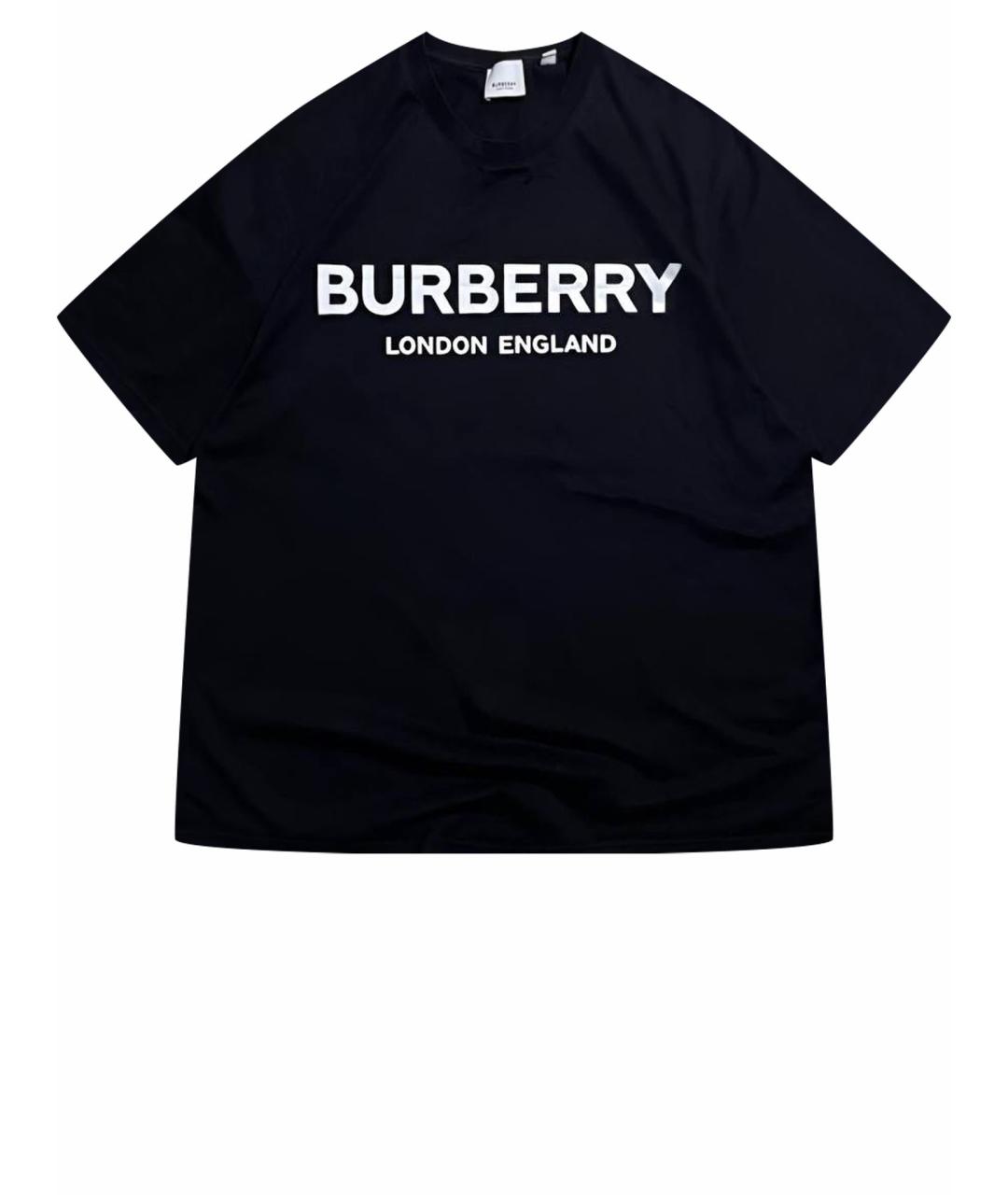 BURBERRY Черная хлопковая футболка, фото 1
