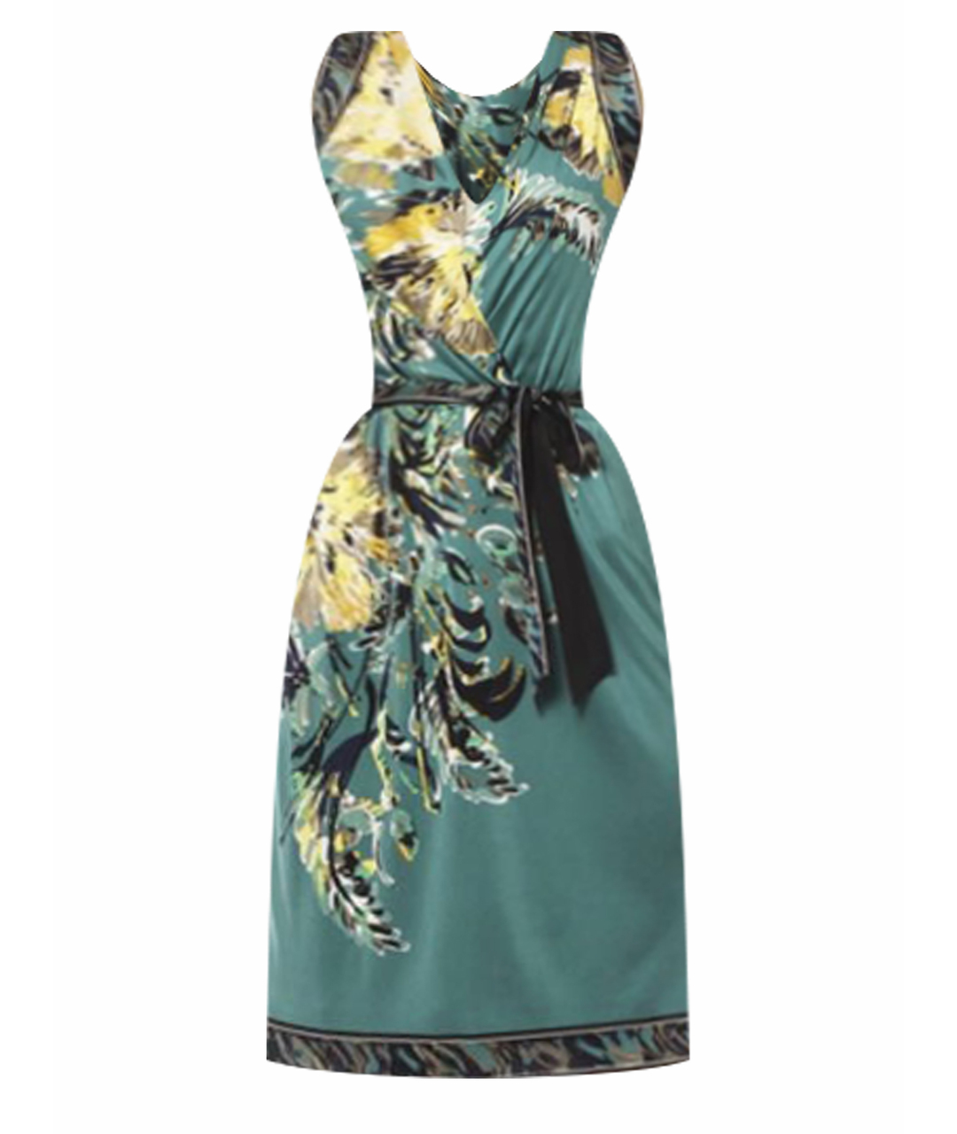 ELIE TAHARI Зеленые шелковое повседневное платье, фото 1