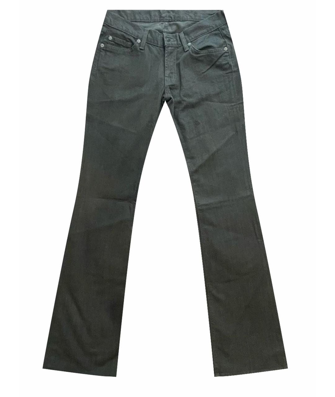 7 FOR ALL MANKIND Черные хлопко-эластановые прямые джинсы, фото 1