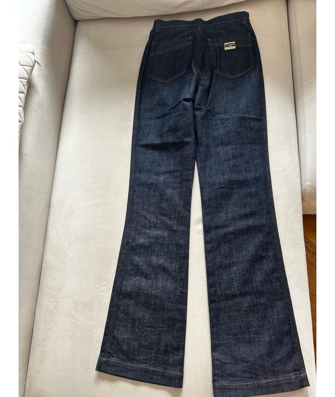 DOLCE&GABBANA Темно-синие хлопковые прямые джинсы, фото 2