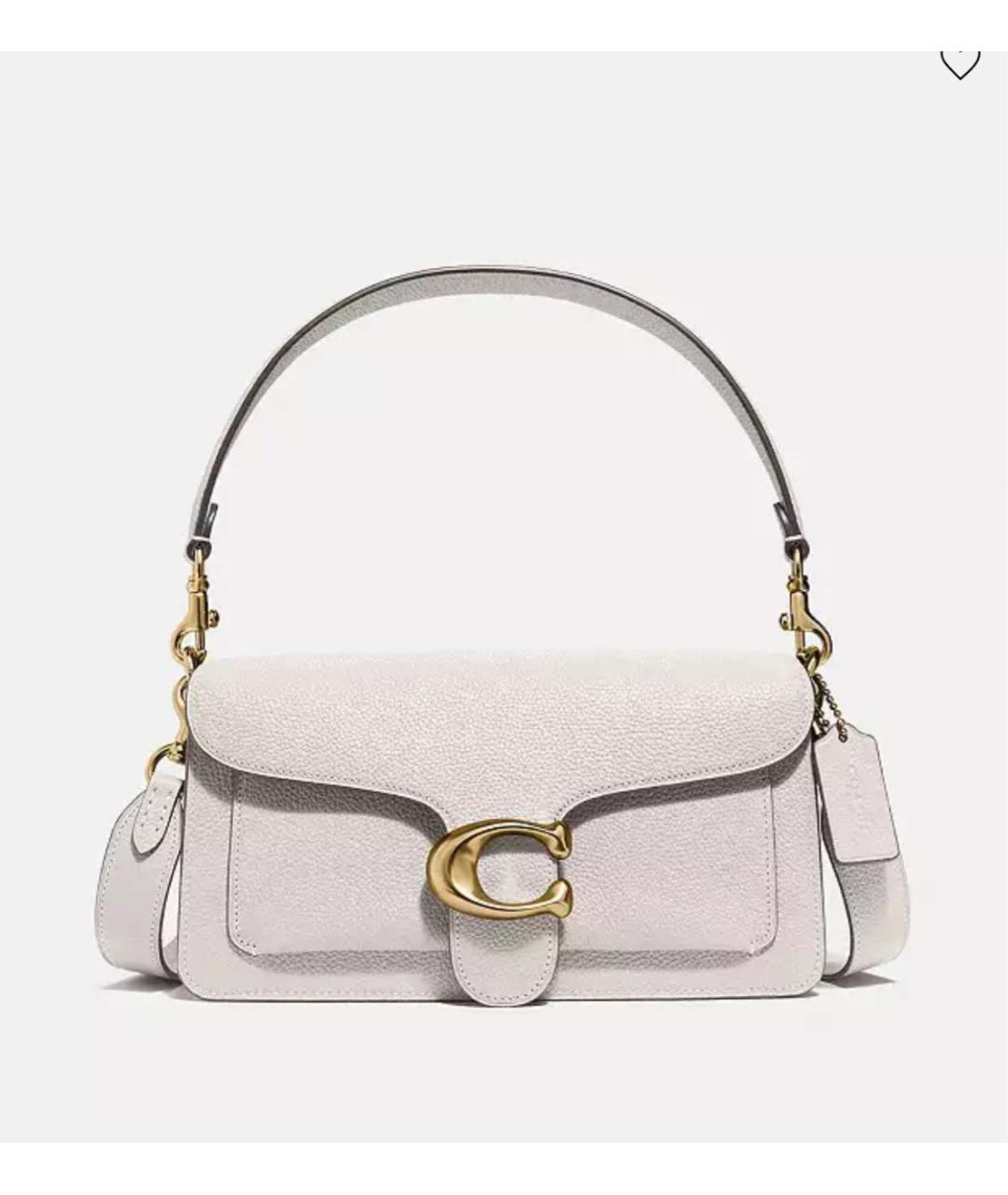 COACH Бежевая кожаная сумка с короткими ручками, фото 9