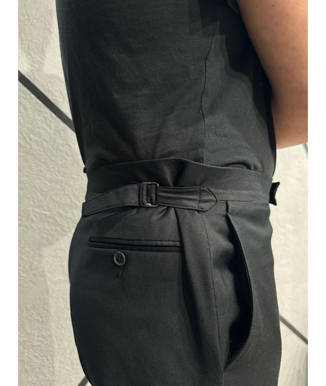 POLO RALPH LAUREN Черные шерстяные классические брюки, фото 3