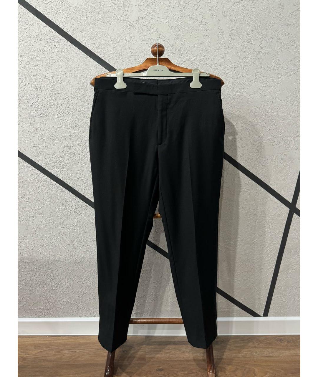 POLO RALPH LAUREN Черные шерстяные классические брюки, фото 4