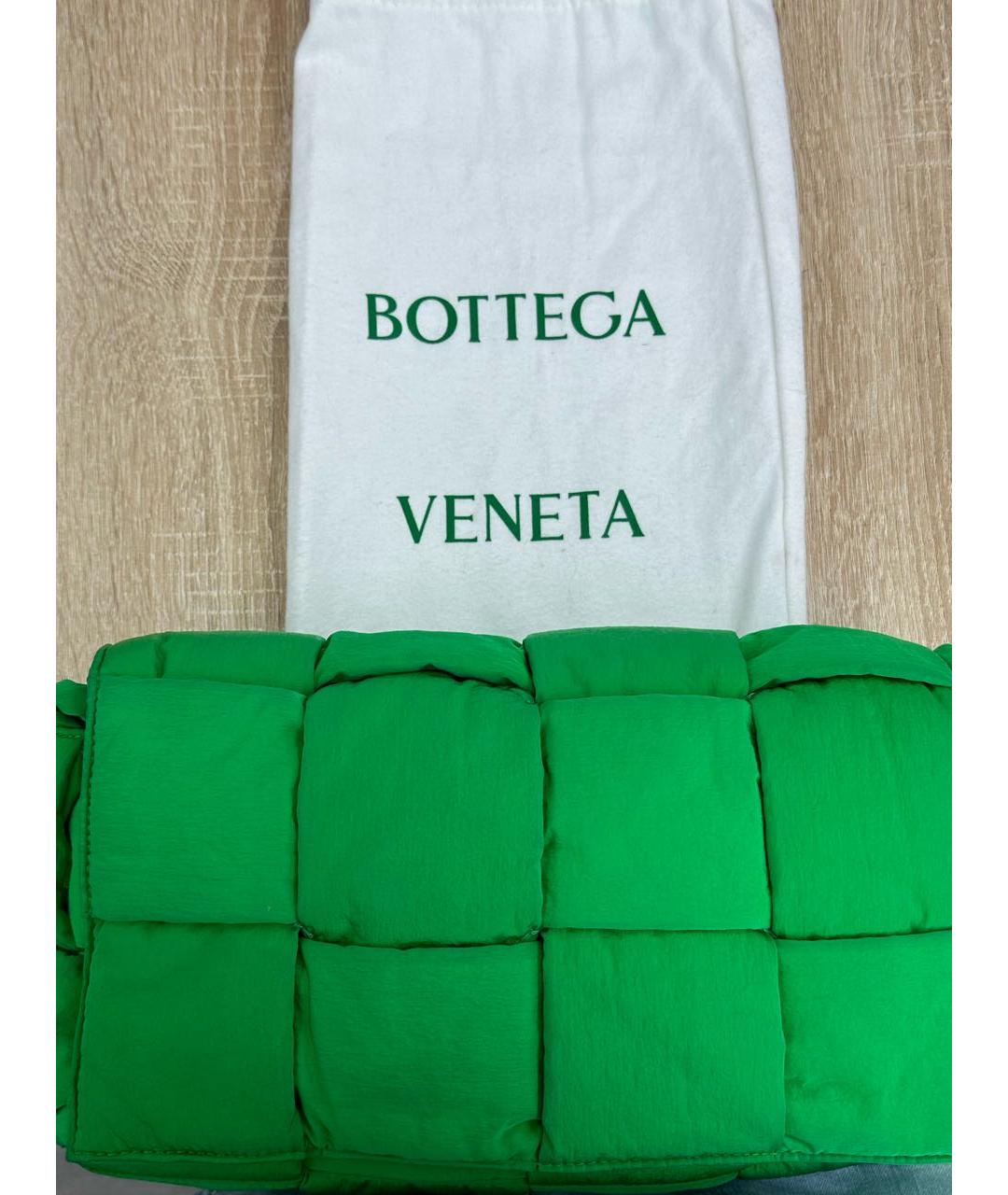 BOTTEGA VENETA Зеленая тканевая сумка через плечо, фото 7