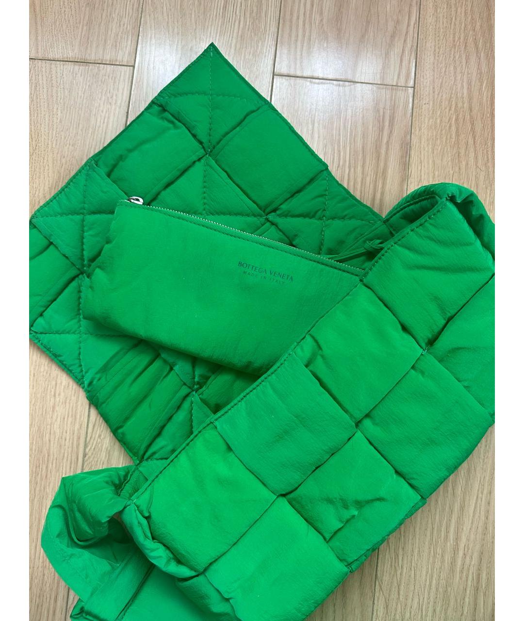 BOTTEGA VENETA Зеленая тканевая сумка через плечо, фото 5