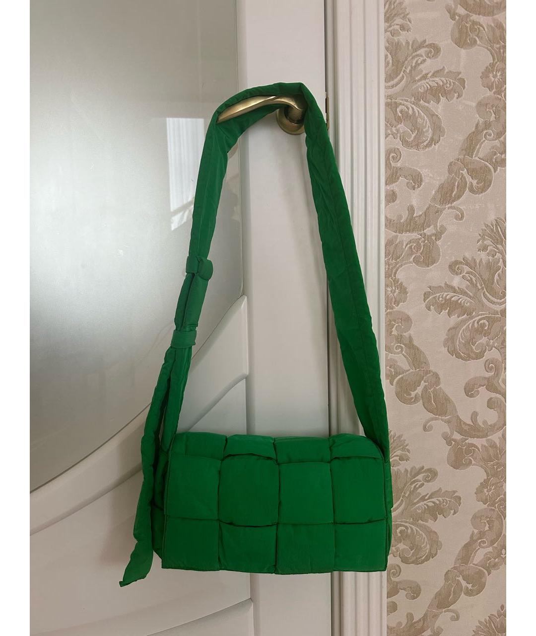 BOTTEGA VENETA Зеленая тканевая сумка через плечо, фото 8