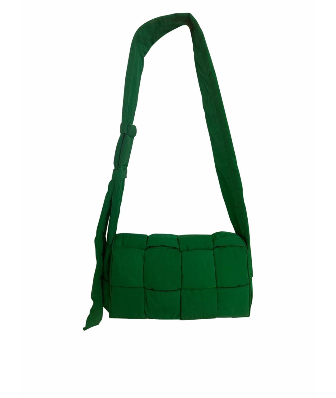 BOTTEGA VENETA Зеленая тканевая сумка через плечо, фото 1