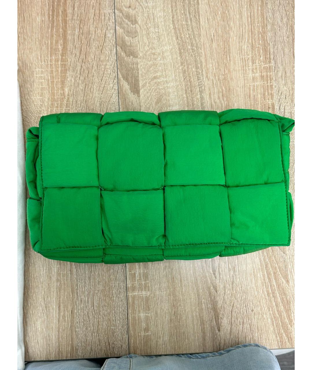BOTTEGA VENETA Зеленая тканевая сумка через плечо, фото 6