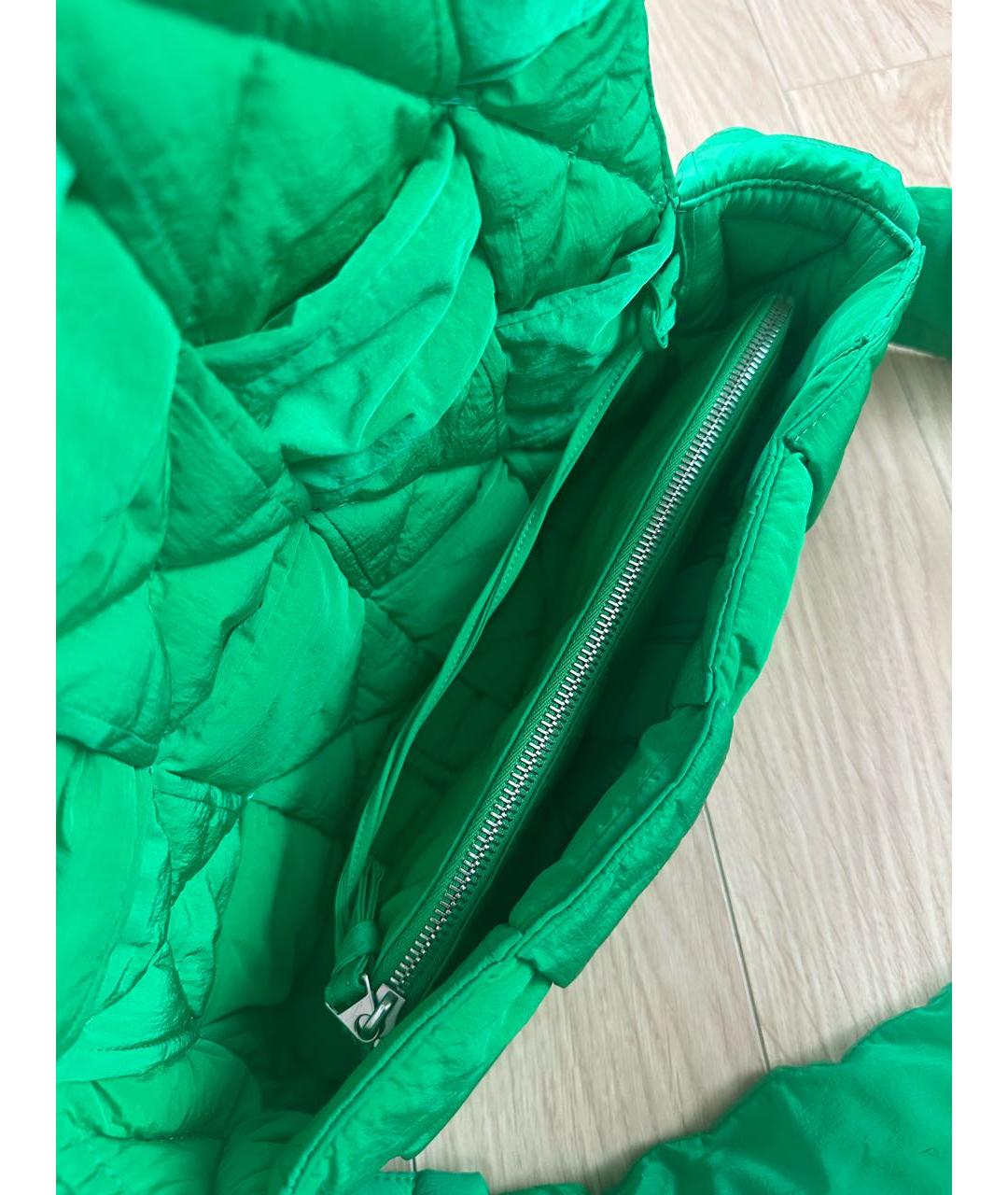 BOTTEGA VENETA Зеленая тканевая сумка через плечо, фото 4