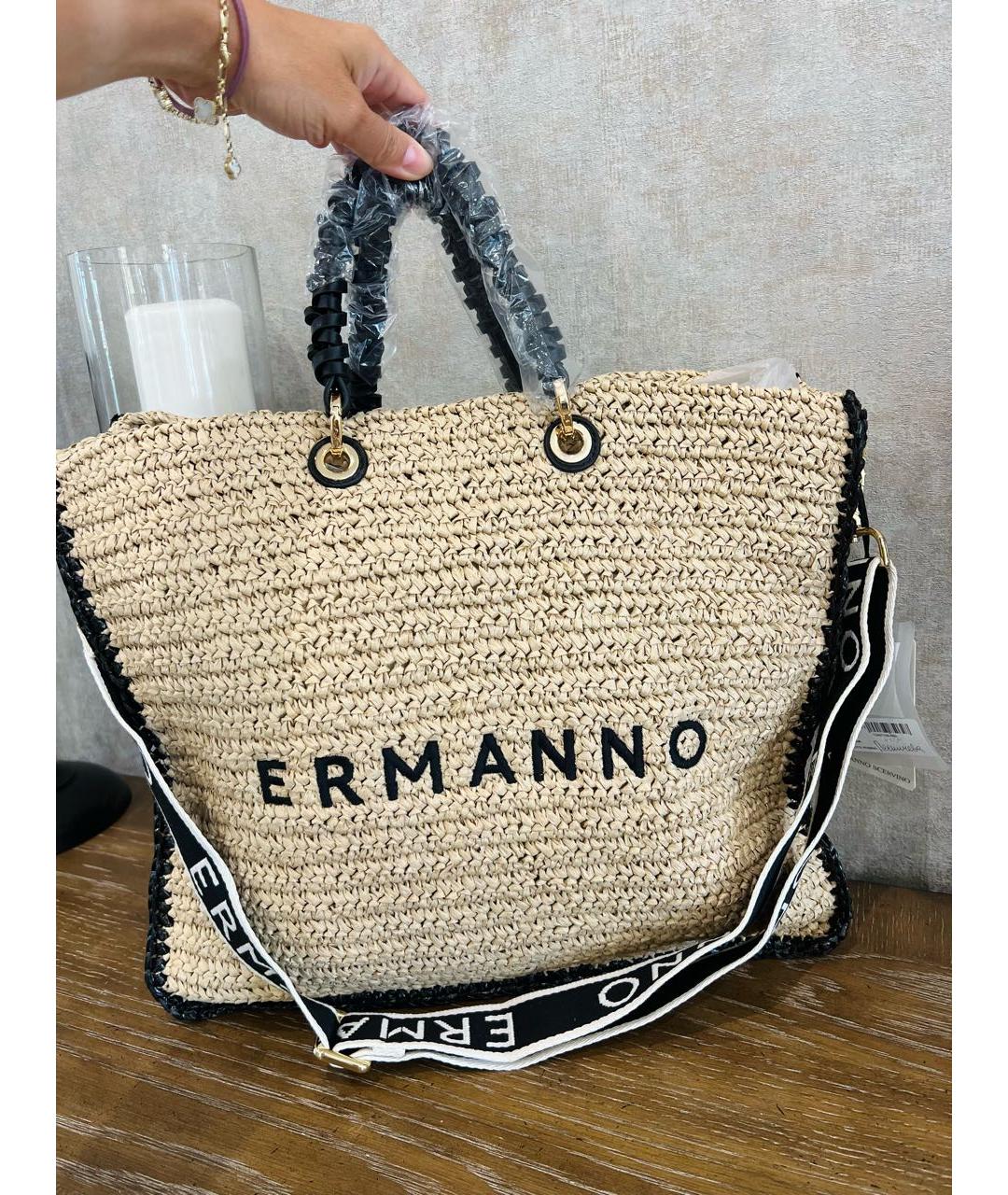 ERMANNO SCERVINO Бежевая пляжная сумка, фото 7