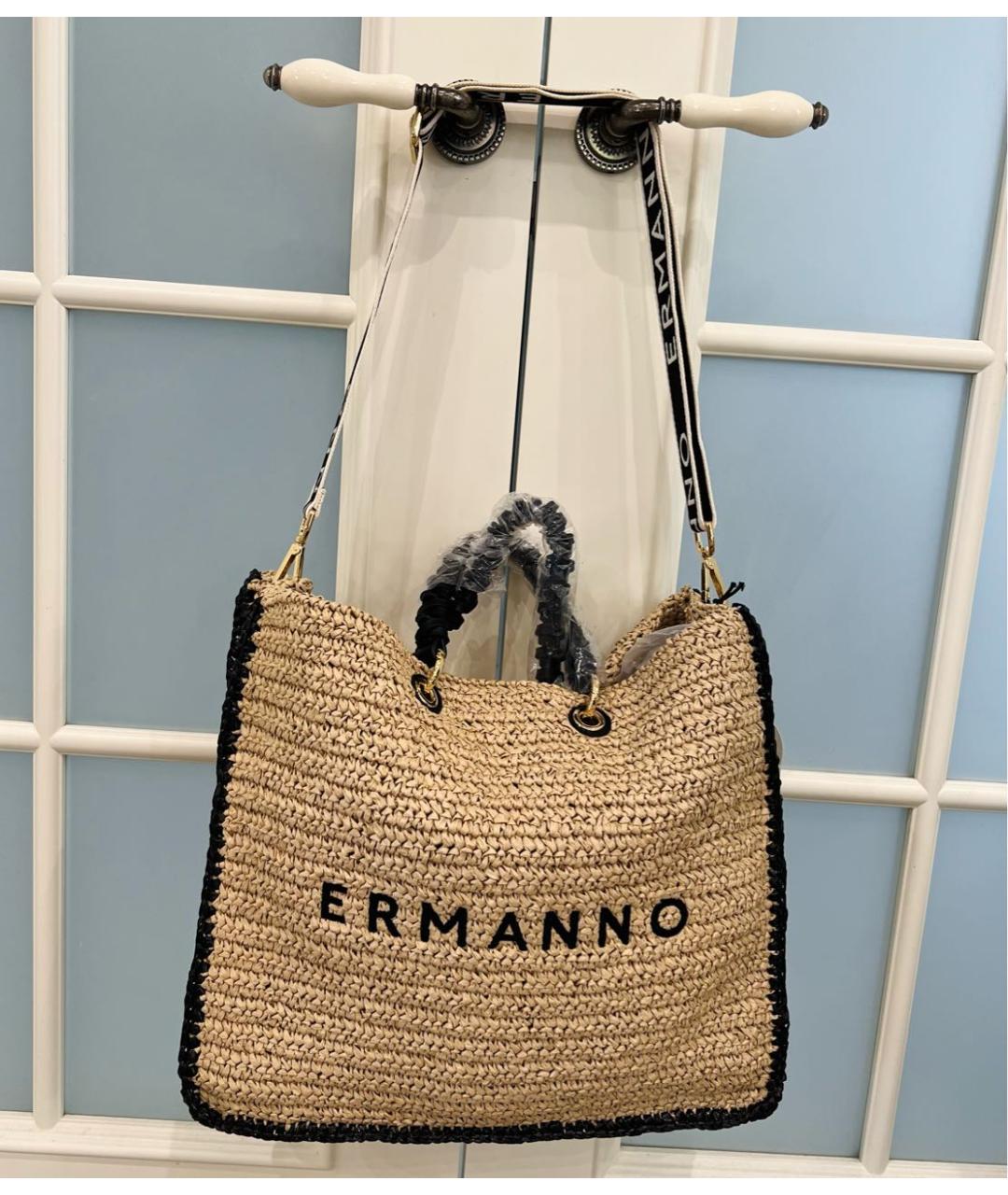ERMANNO SCERVINO Бежевая пляжная сумка, фото 6