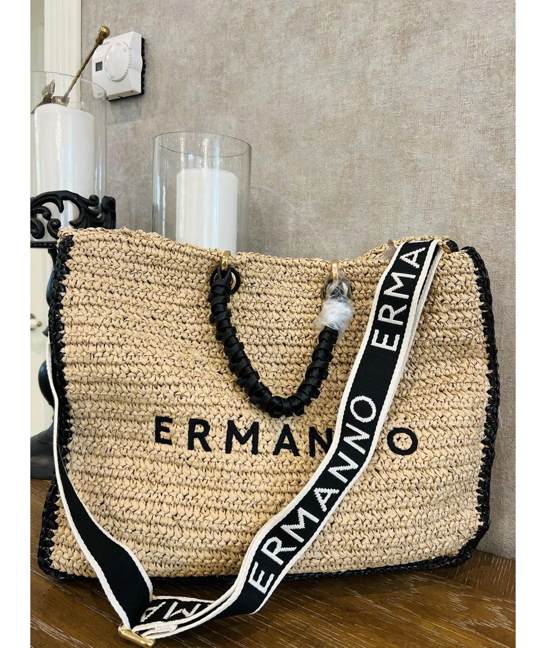 ERMANNO SCERVINO Бежевая пляжная сумка, фото 3