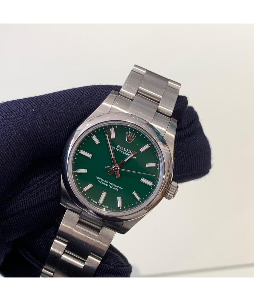 ROLEX Зеленые металлические часы, фото 8