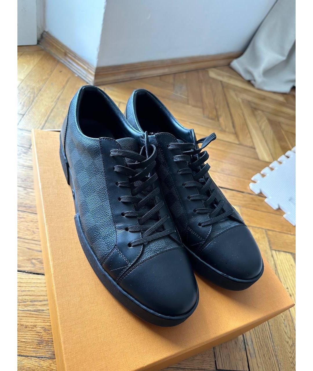 LOUIS VUITTON Черные кожаные высокие кроссовки / кеды, фото 6