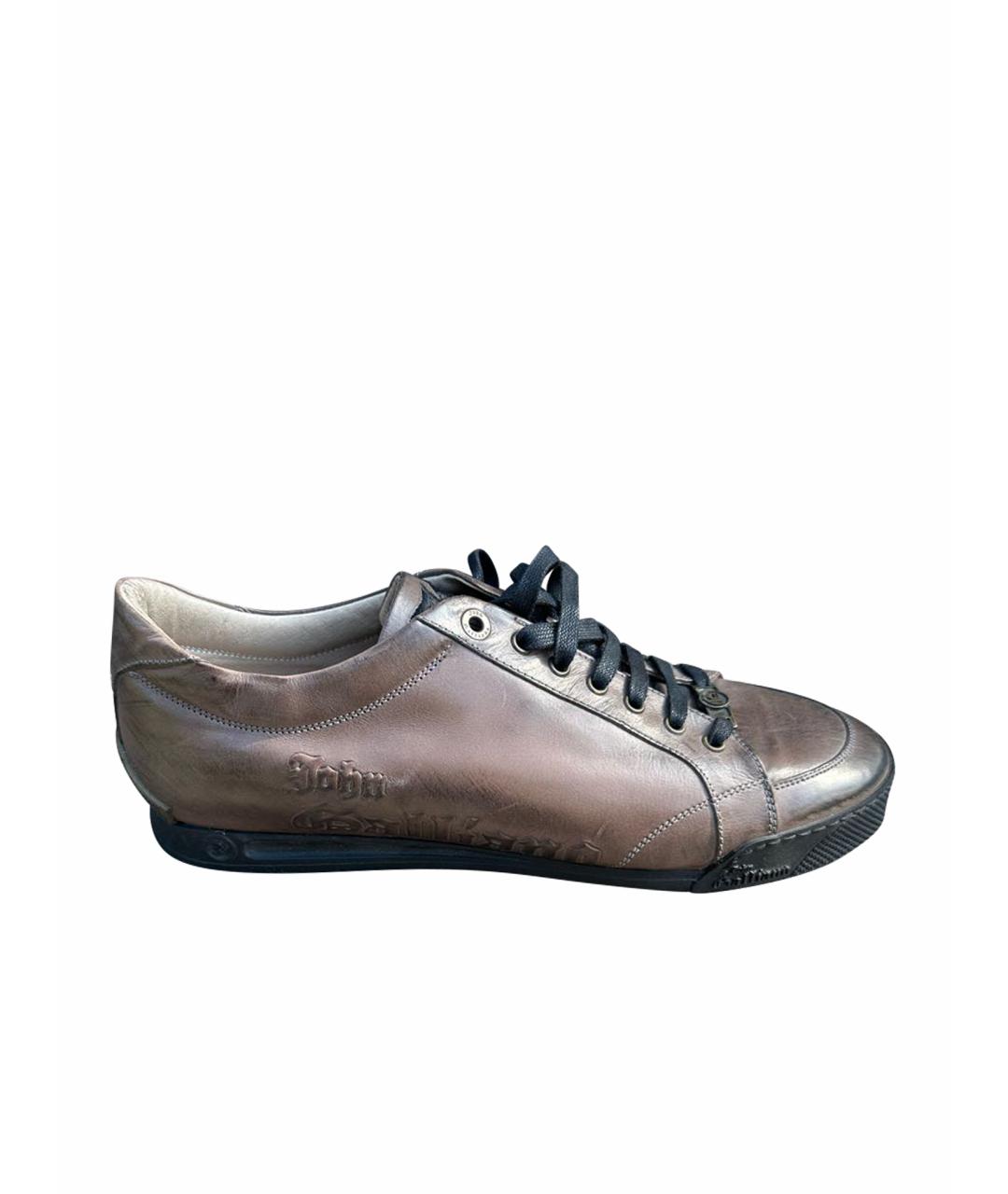 JOHN GALLIANO Коричневые кожаные низкие кроссовки / кеды, фото 1