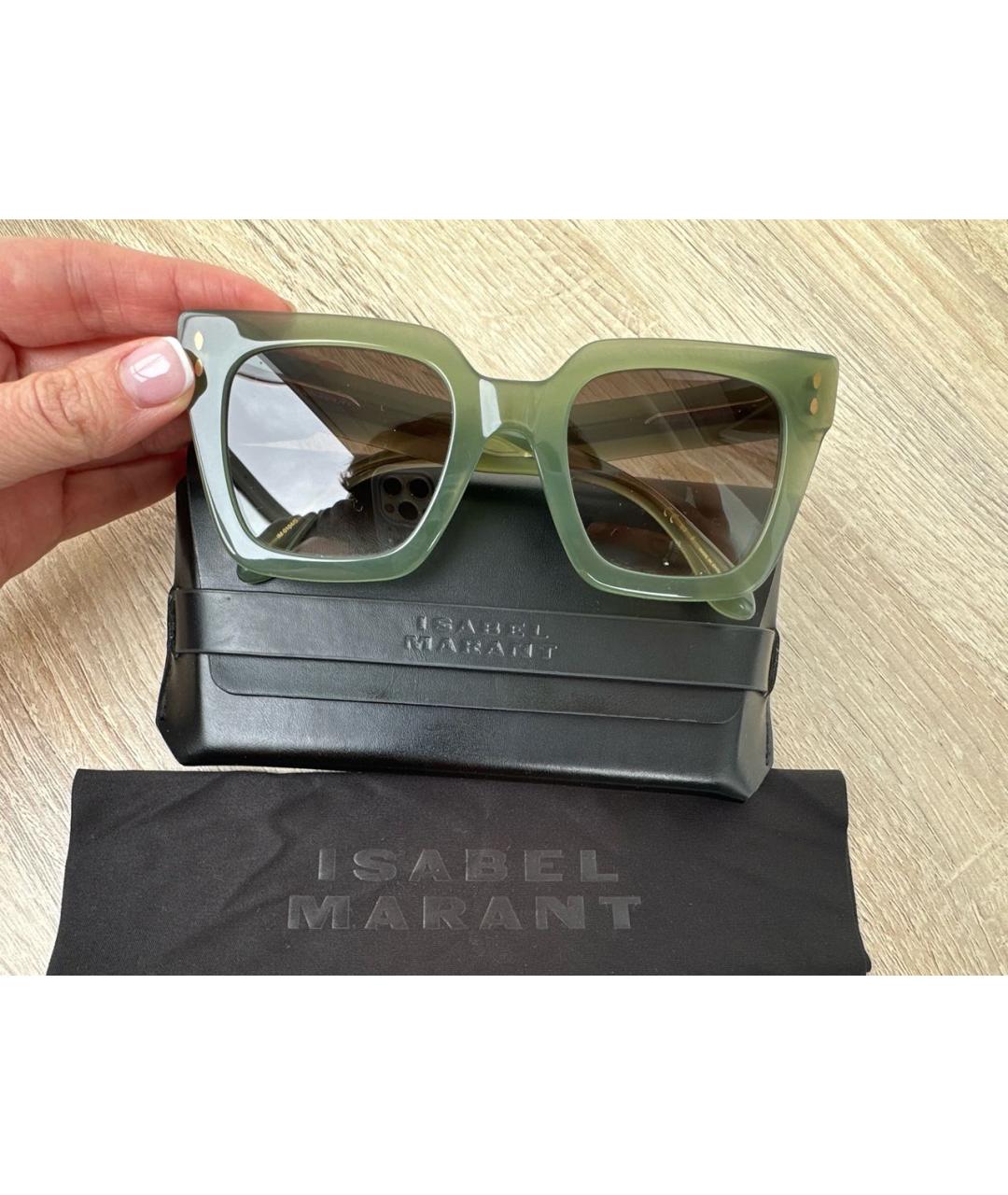 ISABEL MARANT Зеленые пластиковые солнцезащитные очки, фото 9