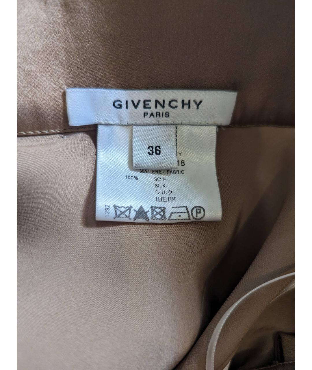 GIVENCHY Коричневая шелковая юбка макси, фото 3