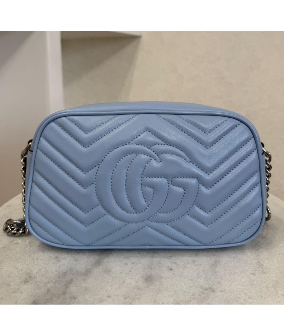 GUCCI Голубая кожаная сумка через плечо, фото 5