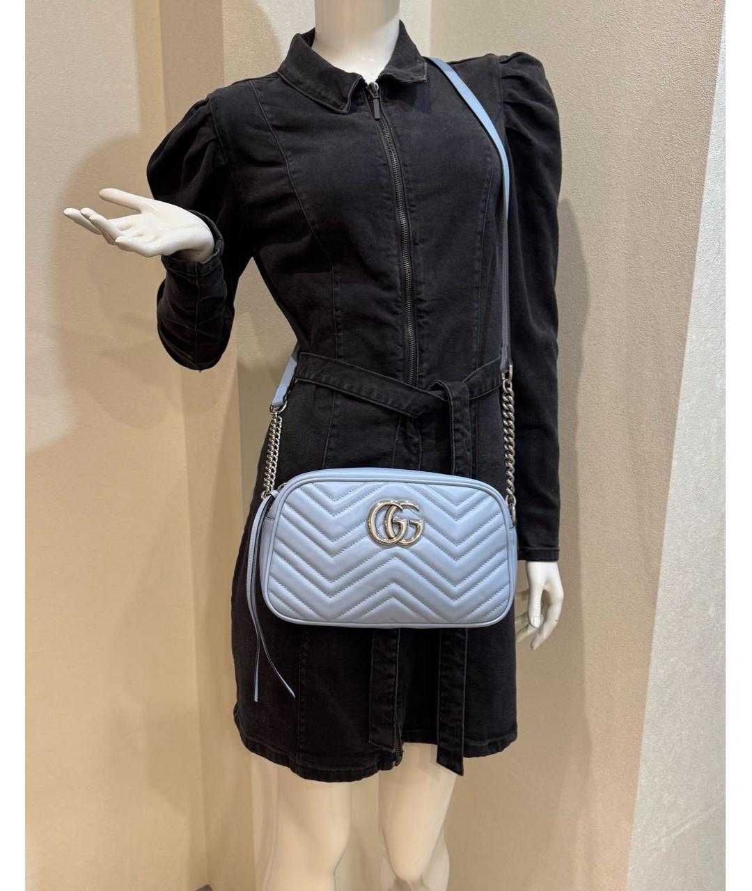 GUCCI Голубая кожаная сумка через плечо, фото 8