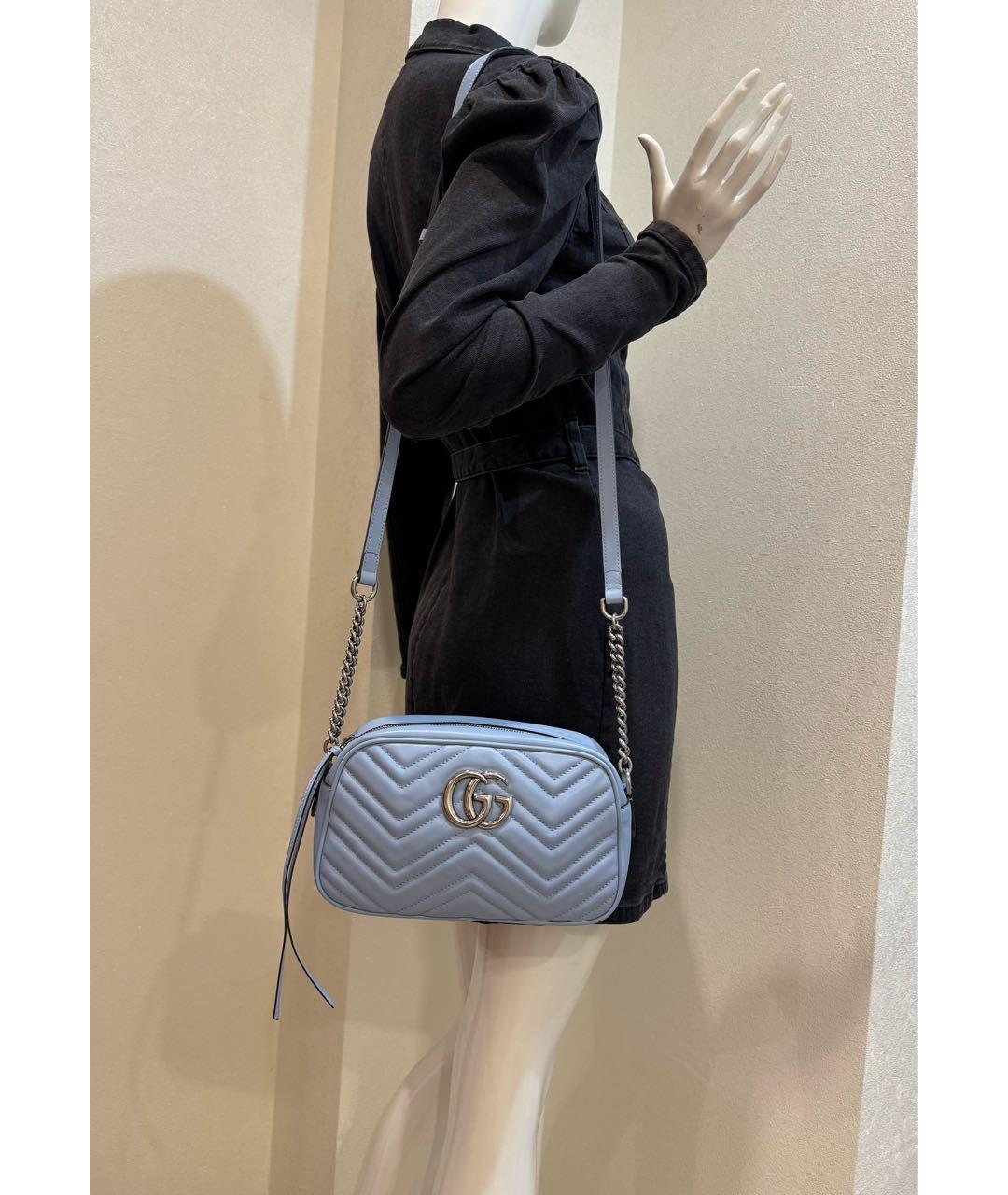 GUCCI Голубая кожаная сумка через плечо, фото 6