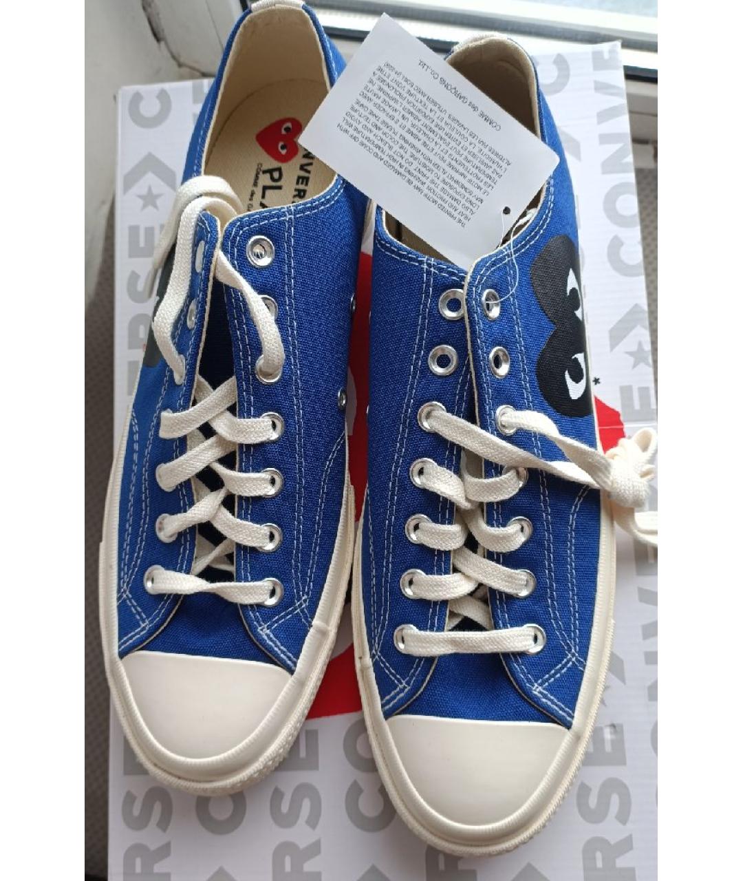 CONVERSE Синие текстильные низкие кроссовки / кеды, фото 2