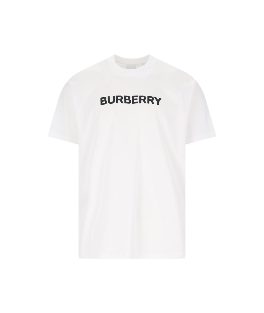 BURBERRY Белая хлопковая футболка, фото 1