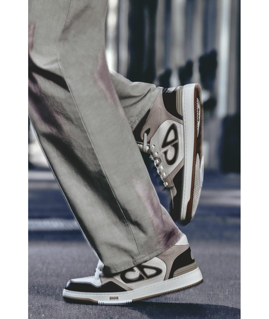 CHRISTIAN DIOR PRE-OWNED Бежевые кожаные низкие кроссовки / кеды, фото 7