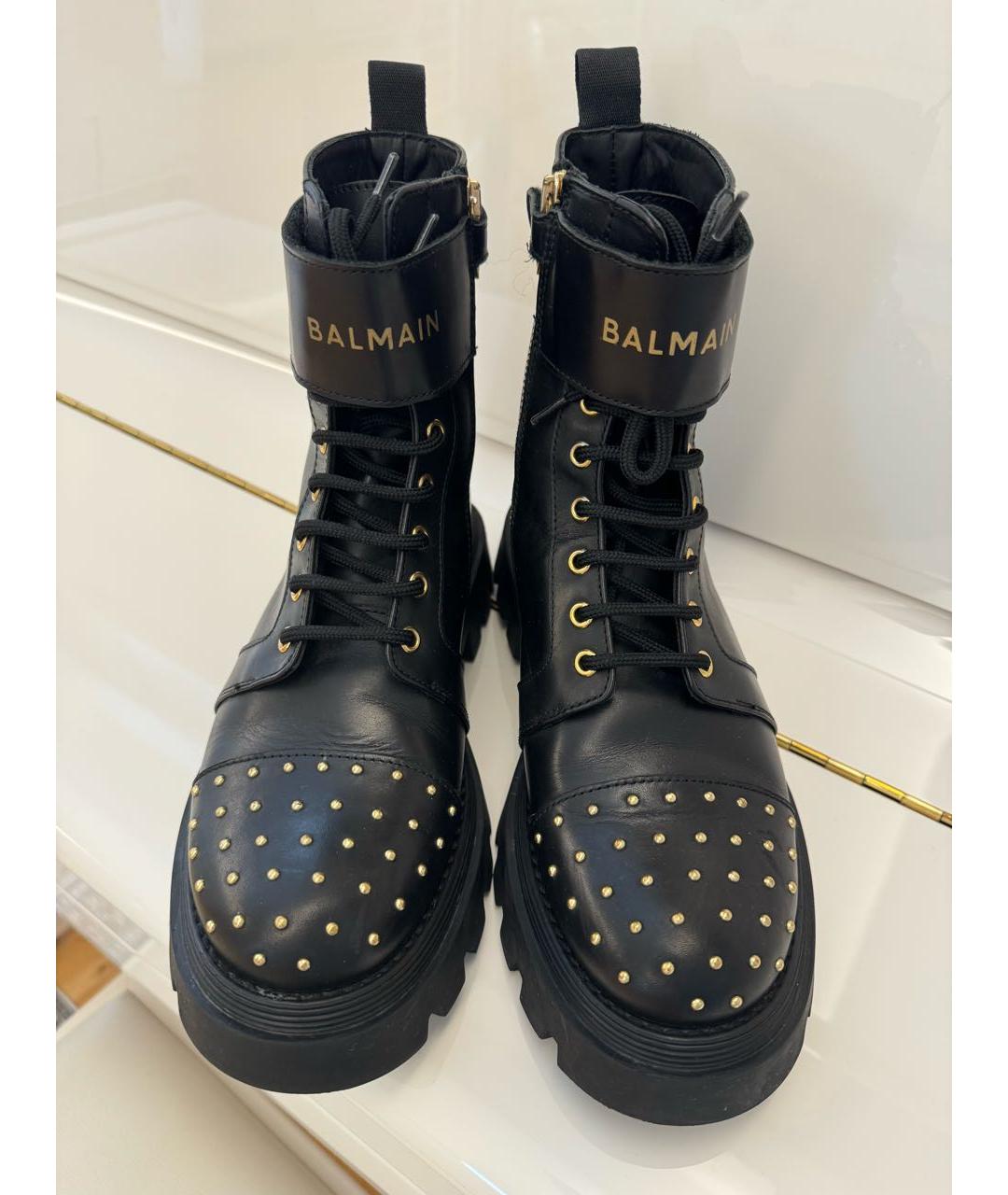 BALMAIN Черные кожаные ботинки, фото 2