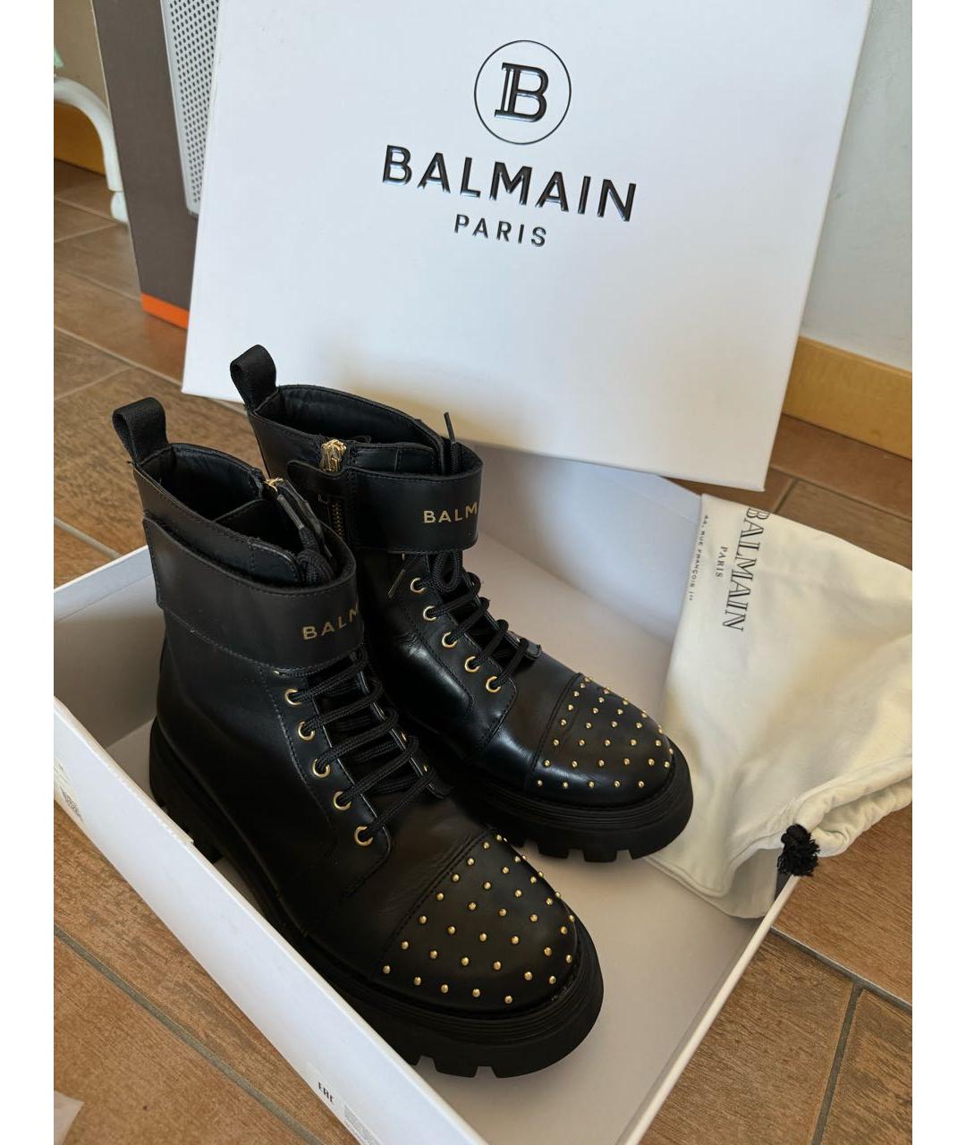 BALMAIN Черные кожаные ботинки, фото 7