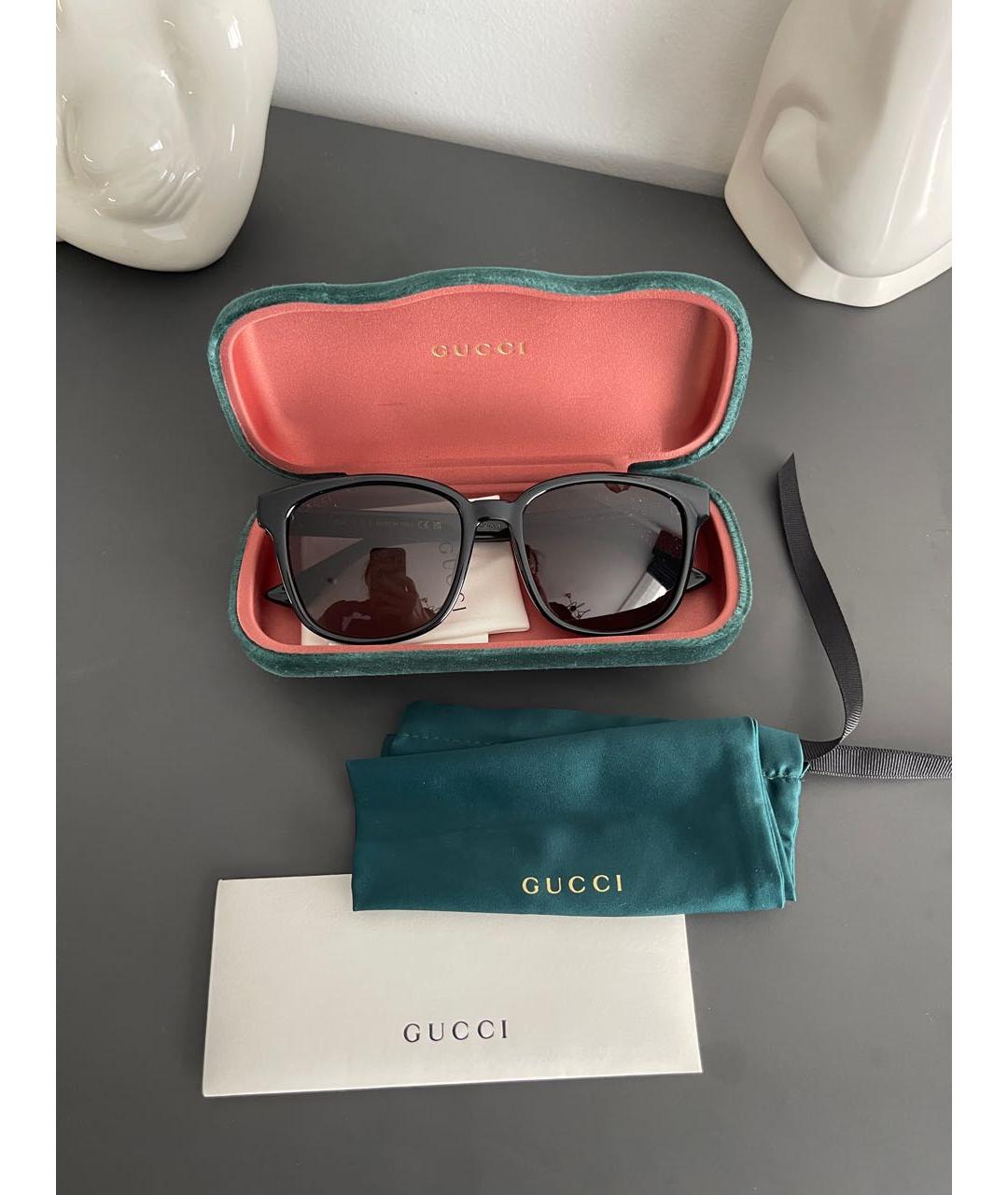 GUCCI Черные пластиковые солнцезащитные очки, фото 4